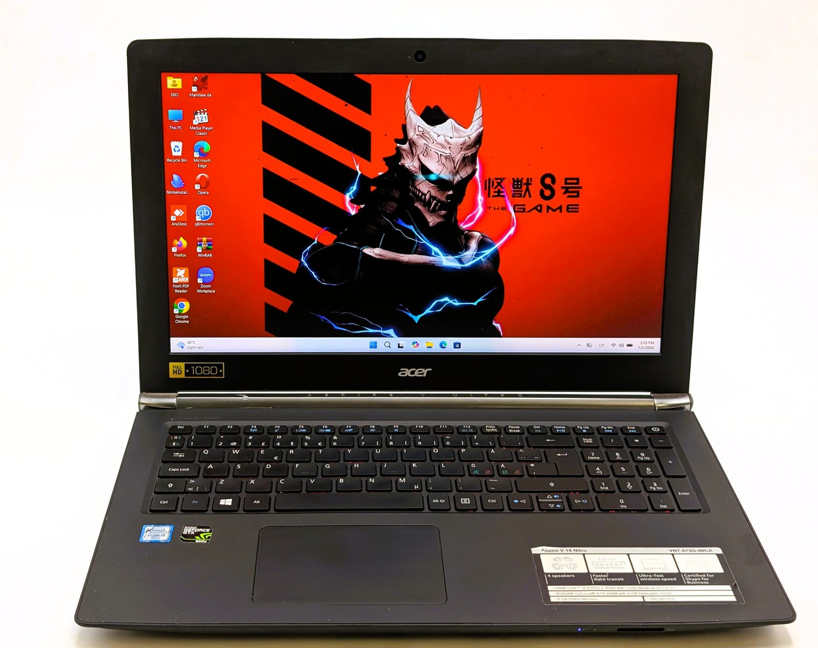 Acer Aspire V15 Nitro VN7-572G/i5-6200U/8GB/256GB/GTX 950M 4GB (Odnowiony)
