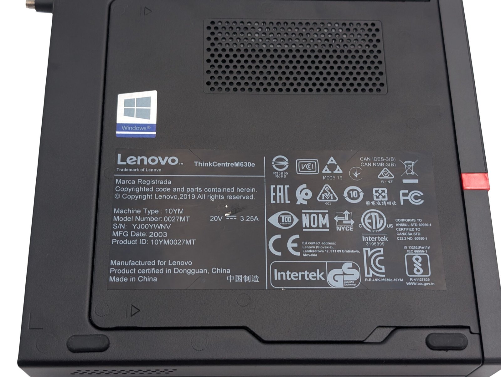 Lenovo ThinkCentre M630e Tiny i3-8145U/8GB/256GB SSD+250GB (REFURBISHED)